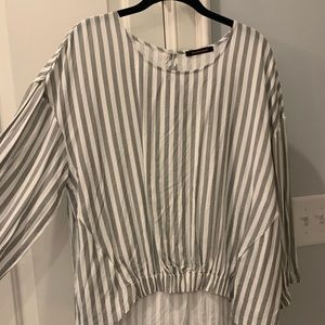 Striped long sleeve blouse
